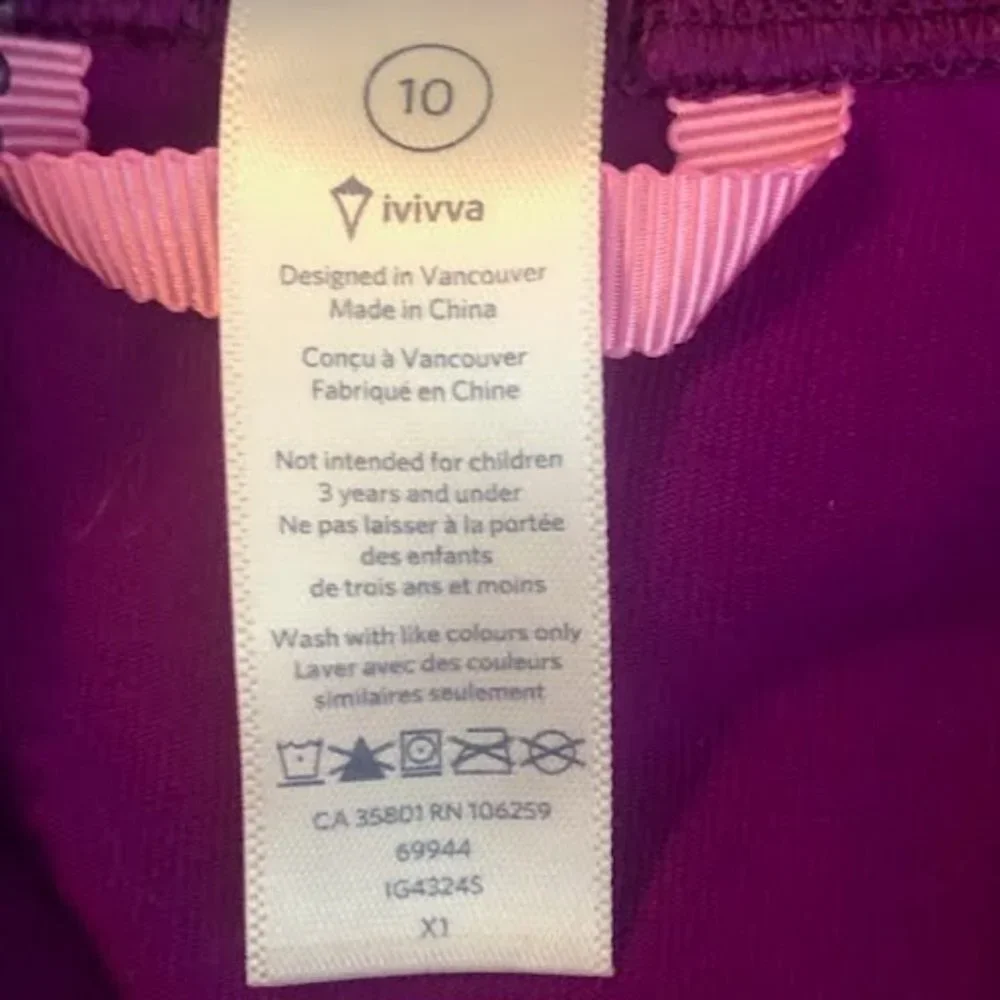 LULULEMON IVIVVA Perfect Your Practice Track Jacket Luon Fuchsia Girls 10